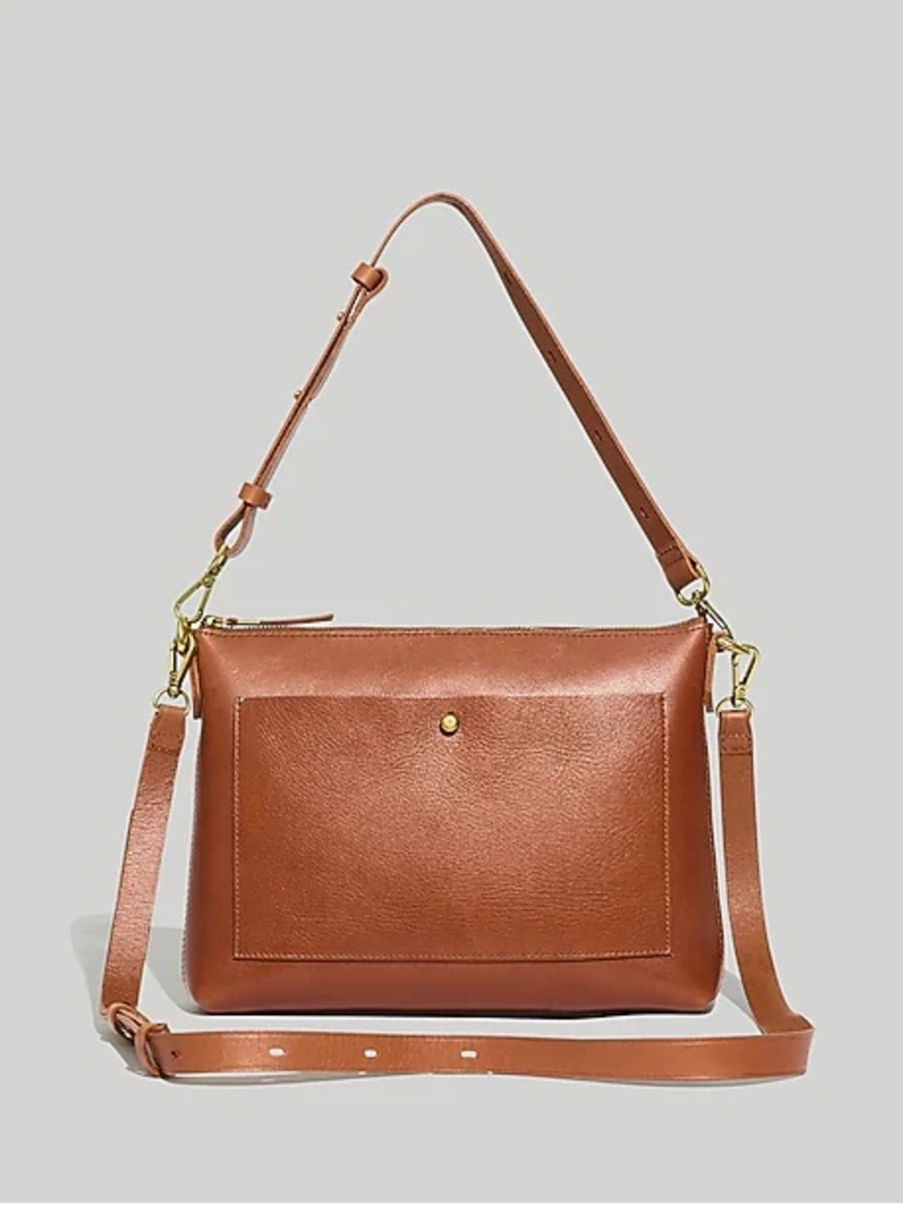 Madewell The Transport Shoulder Crossbody Bag Purse English Saddle Brown - Picture 2 of 11